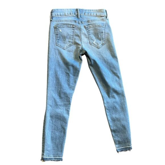 MOTHER Undone Hem Looker Crop Denim Jeans In Cliffhanger Size 25 - Picture 11 of 12